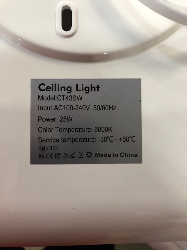 Photo 1 of OOWOLF 25W 5000K LED Flush Mount Ceiling Light Fixture Ultra Slim, 12inch Waterproof Bathroom Square LED Ceiling Lamp Fixture Without Flicker, 85Ra+ Daylight White for Kitchen Bedroom Hallway Office Square-12inch