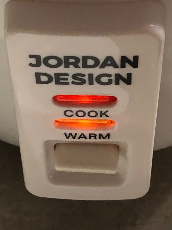 Photo 6 of ***USED - POWERS ON - UNABLE TO TEST FURTHER***
Jordan Design Easy Find Rice Cooker 6-cup (cooked), Rice Cooker 3 cups (UNCOOKED), White