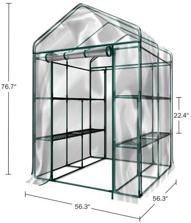 Photo 3 of **OPENED TO INSPECT | FAIR | POSSIBLE MISSING/DAMAGED HARDWARE MISSING TARP COVER** Home-Complete HC-4202 Walk-In Greenhouse- Indoor Outdoor with 8 Sturdy Shelves-Grow Plants, Seedlings, Herbs, or Flowers In Any Season-Gardening Rack