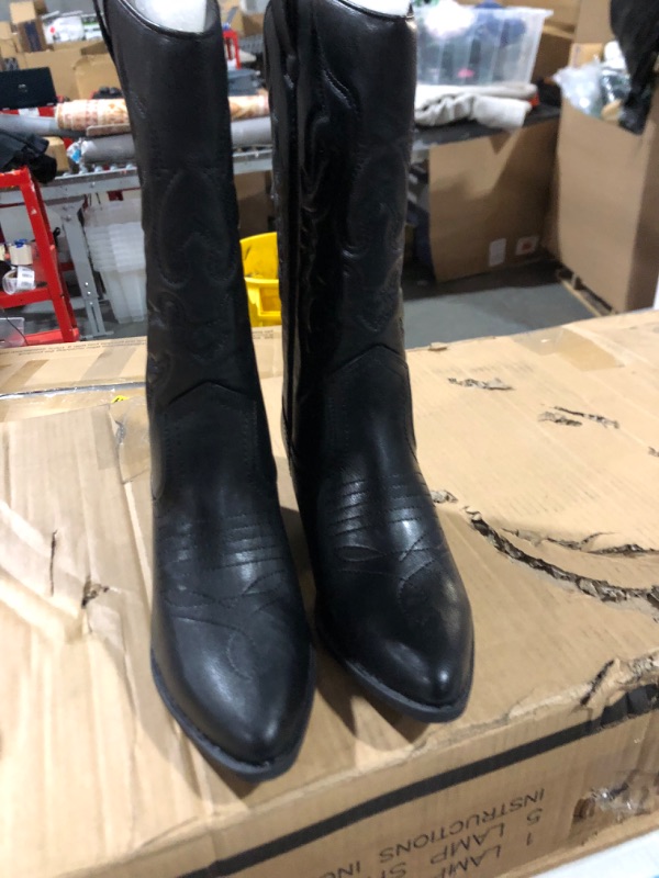 Photo 1 of DREAM PAIRS Women's Cowboy Boots Mid Calf Cowgirl Boots Embroidery Stitched Square Toe Western Boots