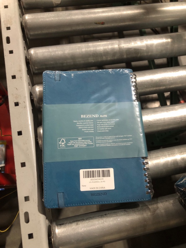 Photo 1 of 2024 Planner by BEZEND, A5 Calendar 5.8" x 8.5", Daily Weekly and Monthly Agenda,Spiral Bound,FSC Certified 100GSM Paper, Vegan Leather Soft Cover - Pacific Green Pacific Green 12 Months 5.8" x 8.5"