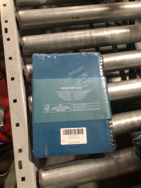 Photo 2 of 2024 Planner by BEZEND, A5 Calendar 5.8" x 8.5", Daily Weekly and Monthly Agenda,Spiral Bound,FSC Certified 100GSM Paper, Vegan Leather Soft Cover - Pacific Green Pacific Green 12 Months 5.8" x 8.5"