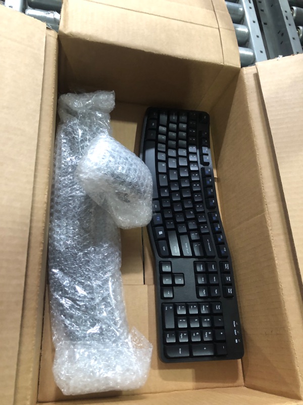 Photo 3 of Amazon Basics Ergonomic Wireless Keyboard Mouse Combo - QWERTY - Black