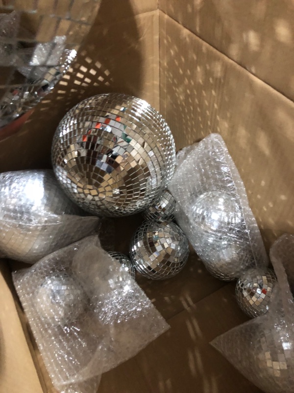 Photo 2 of 15 Pack Large Disco Ball Hanging Disco Ball Small Disco Ball Mirror Disco Balls Decorations for Party Wedding Dance and Music Festivals Decor Club Stage Props DJ Decoration (3.2 Inch)