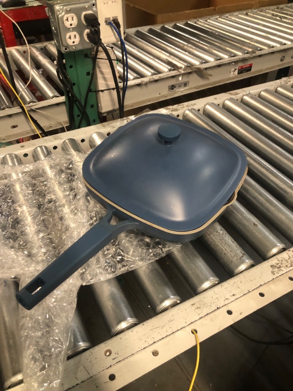 Photo 2 of (READ FULL POST) Sliq Nonstick Deep Frying Pan, Cast Construction Upgraded with Steamer, Ceramic Saute Pan, 11 Inch Dishwasher Safe Cookware, Replaces All Pans in One, 4 qt, Blue