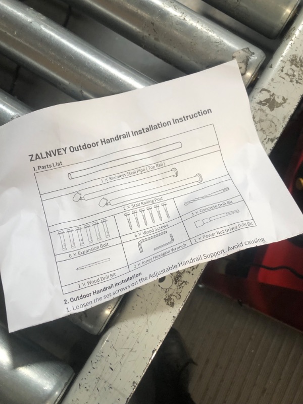 Photo 1 of Outdoor 3 Step Handrail, DIY 304 Stainless Steel Transitional Hand Rails with Installation Kit,Silver Porch Stair Railing for Concrete Brick or Wooden Steps, 39x36"