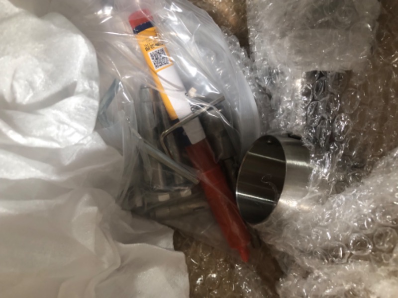 Photo 1 of Outdoor 3 Step Handrail, DIY 304 Stainless Steel Transitional Hand Rails with Installation Kit,Silver Porch Stair Railing for Concrete Brick or Wooden Steps, 39x36"