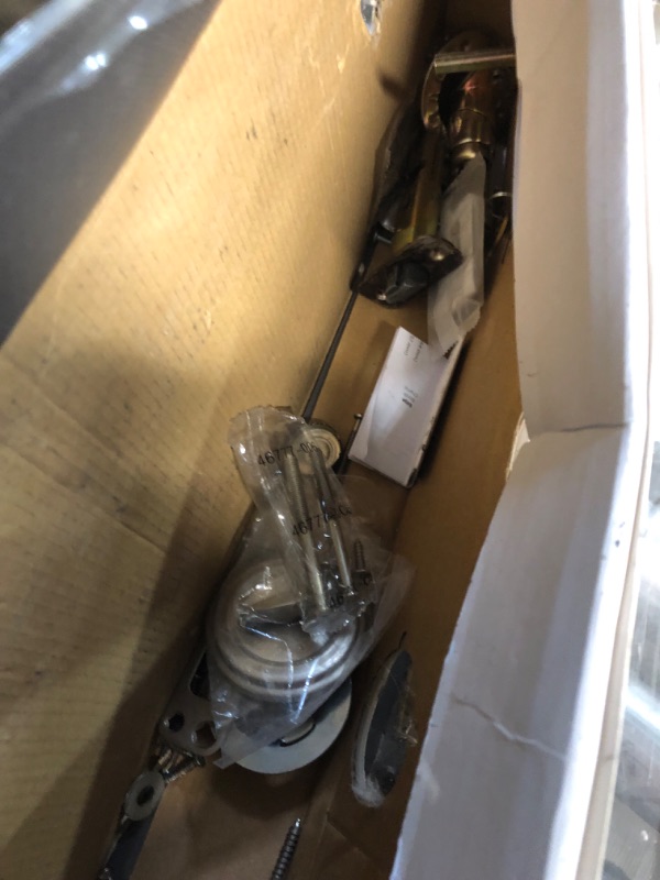 Photo 1 of **PARTS ONLY** Kwikset Montara Front Door Lock Handle and Deadbolt Set, Entry Handleset Exterior with Interior Door Knob, Satin Nickel
