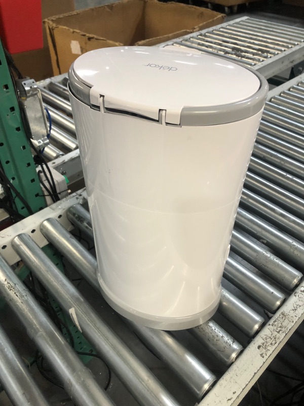 Photo 3 of ***USED - LID DAMAGED - STRONG SMELL***
Dekor Mini Hands-Free Diaper Pail | White | Easiest to Use | Just Step – Drop – Done