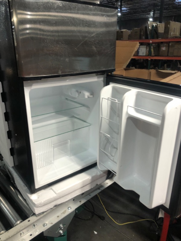 Photo 5 of Midea WHD-113FSS1 Compact Refrigerator, 3.1 cu ft, Stainless Steel Double Door Stainless Steel