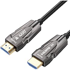 Photo 1 of 8K Fiber Optic HDMI Cable 33ft, Ultra High Speed 48Gbps Active HDMI 2.1 Cable [8K@60Hz, 4K@120Hz], Support Dynamic HDR, eARC, Dolby Atmos, HDCP 2.3, Compatible with RTX 3080/3090 Xbox Series X PS5