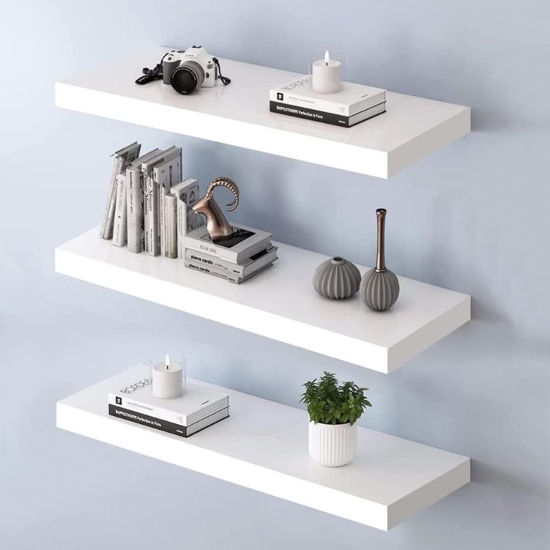 Photo 1 of  White Floating Wall Shelves