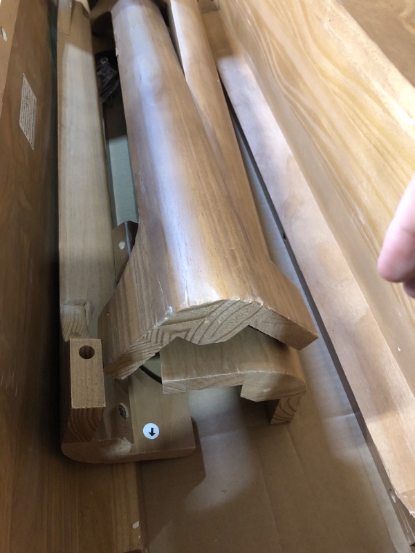 Photo 1 of Plank+Beam Rounded Edge Console Table, 46 Inch Pecan 46 Inch with Shelf