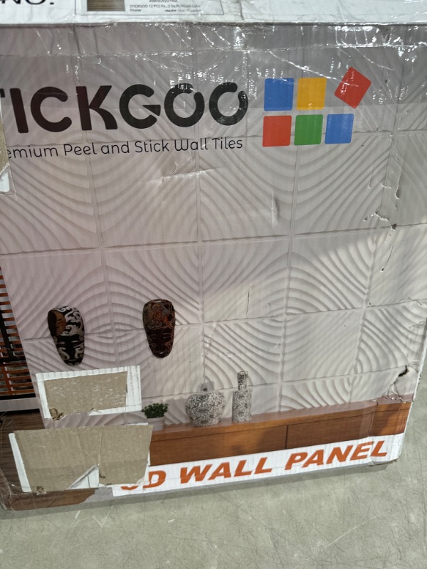 Photo 1 of (see all images) STICKGOO 12 PCS 3D Wall Panels Peel and Stick, 19.7" x 19.7", Decorative PVC Wall Panels 