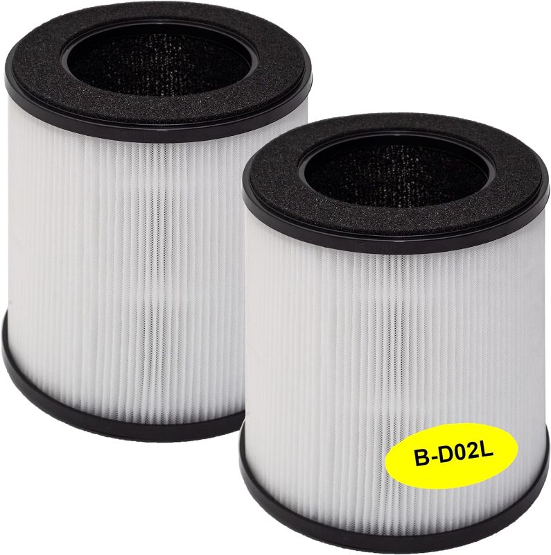 Photo 1 of hari B-D02L Replacement Filter, Compatible with MOOKA B-D02L and KOIOS B-D02L Air Purifier, 3-in-1 H13 True HEPA Filter Set, 2-Pack
