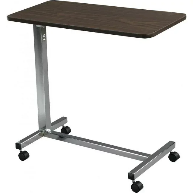 Photo 1 of ** SEE NOTES** Drive Medical Non-Tilt Overbed Table - Walnut, 28 Inches to 45 Inches 