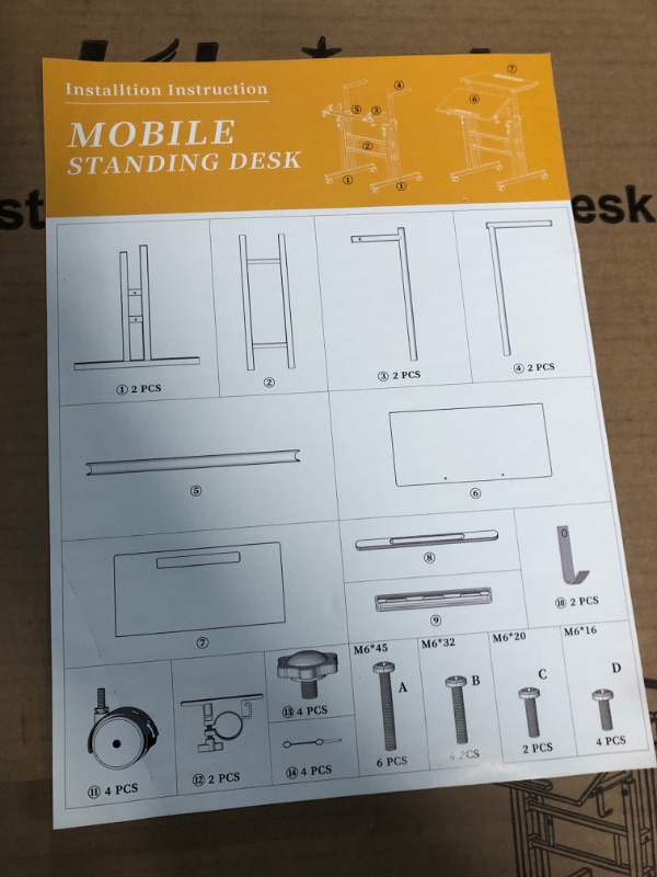 Photo 3 of Klvied Mobile Standing Desk Black