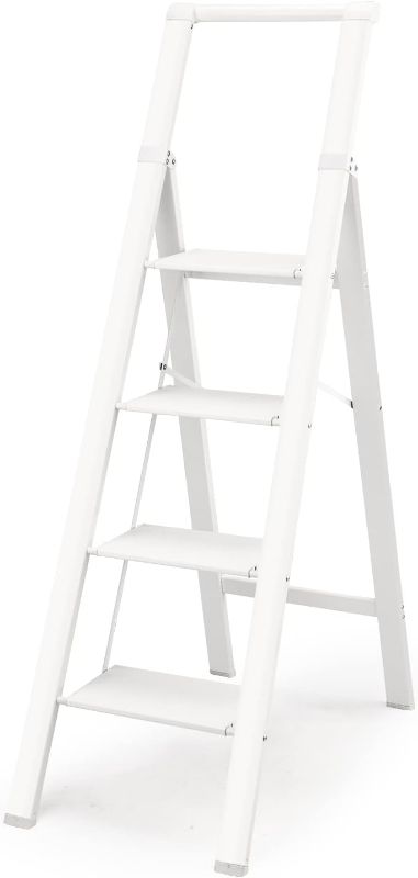 Photo 1 of  4 Step Ladder, Aluminum Ladder with Handrails