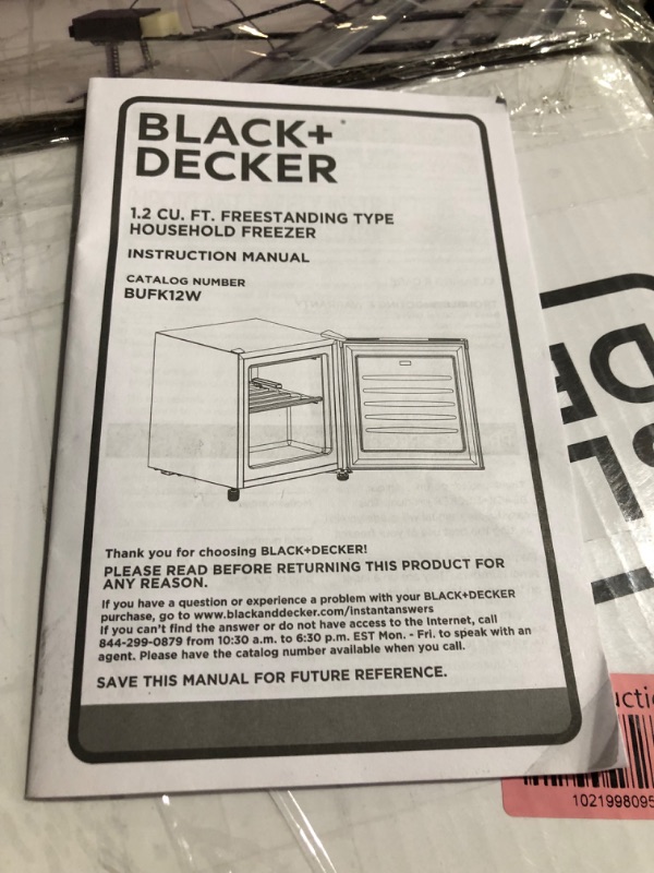 Photo 11 of ***DAMAGED - SEE COMMENTS***
BLACK+DECKER 1.2 Cu. Ft. Compact Upright Freezer