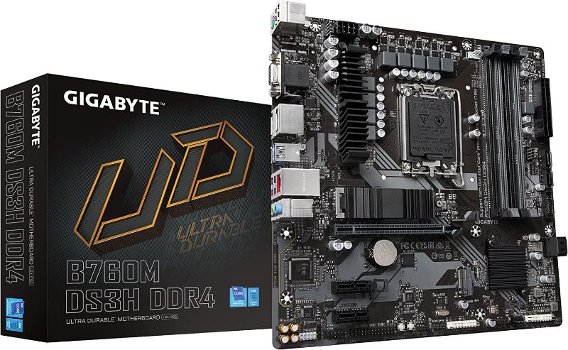 Photo 1 of GIGABYTE B760M C (LGA 1700/ Intel/ B760/ Micro ATX/ DDR5/ M.2/ PCIe 4.0/ USB 3.2 Gen 2 Type-C/Realtek Wi-Fi 1GbE LAN/Q-Flash Plus/PCIe EZ-Latch/Motherboard)