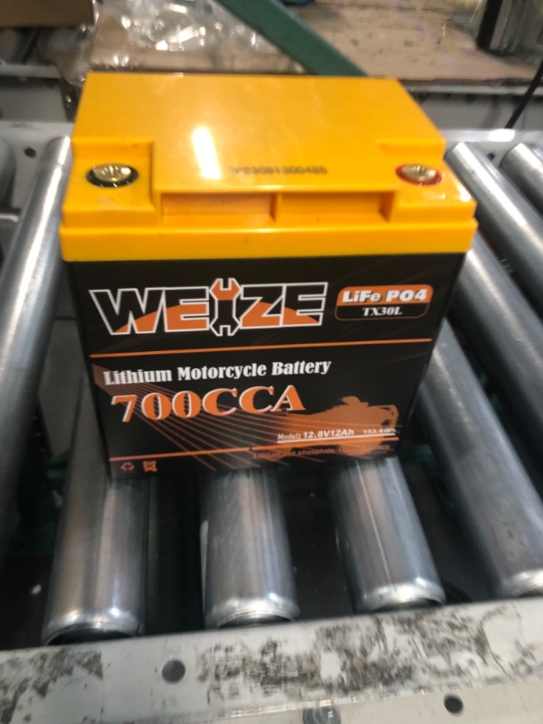 Photo 3 of Weize YTX30L-BS Lithium Motorcycle Battery, 12 Volt 12Ah, 700CCA, Built-in Smart BMS, Replacement YIX30L, ETX30L BS LiFePO4 Battery for Harley Davidson Polaris Sportsman Lithium YTX30L