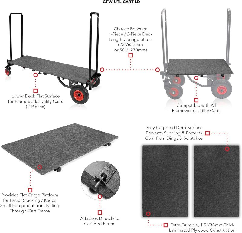 Photo 3 of (READ FULL POST) Gator Frameworks Lower Deck Flat Surface for Frameworks Utility Carts 2-Pieces (GFW-UTL LD) Cargo Deck