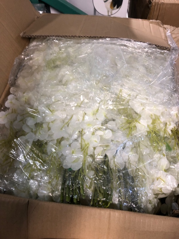 Photo 1 of **Unknown amount** Riceshoot 240 Pcs Artificial Wisteria Hanging Flowers Garland 43.3 in/ 3.6 Ft Silk, Milky White