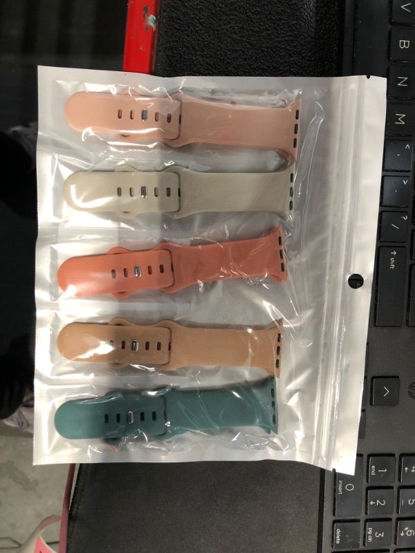 Photo 2 of 5-pack Silicone Sport Band Compatible with Apple Watch 