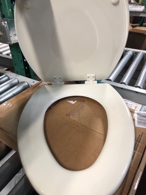 Photo 4 of **SEE NOTES**  Bemis 1500EC 346 Toilet Seat with Easy Clean & Change Hinges Biscuit/Linen Elongated