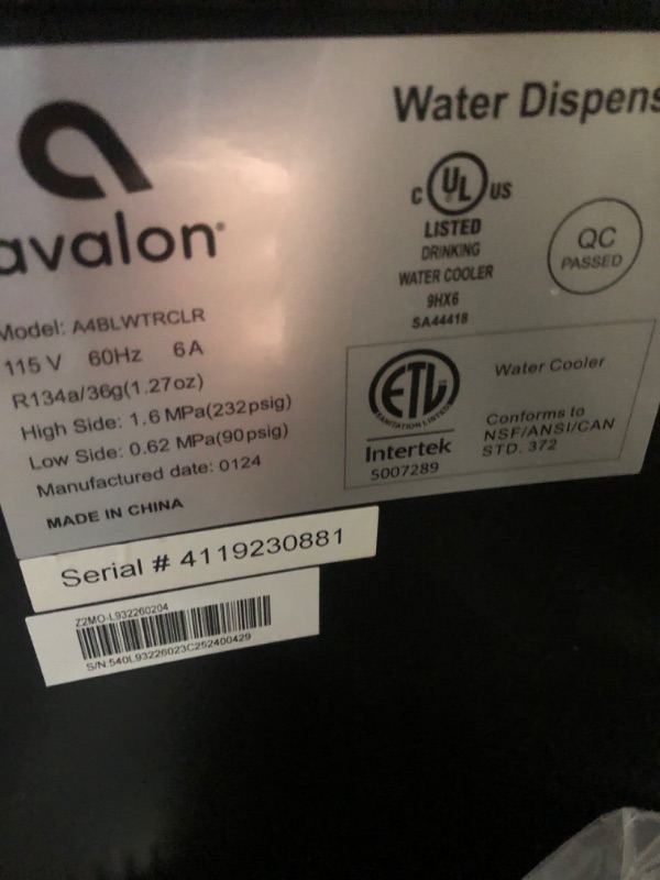 Photo 6 of **NON-REFUNDABLE** // **SALE FINAL**PARTS ONLY*** 
AVALON WATER DISPENSER BOTTOM LOADER 355X386X1115MM