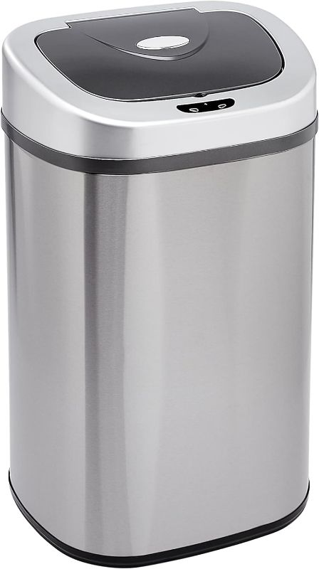 Photo 1 of (READ FULL POST) Amazon Basics Automatic Hands-Free Stainless Steel D-Shaped Trash Can, 80 Liters, 2 Bins
