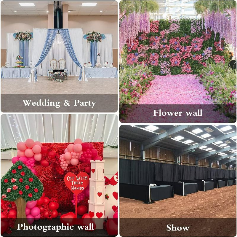 Photo 4 of (READ FULL POST) Pipe and Drape Backdrop Stand Kit 8ft x 10ft, Heavy Duty Wedding Backdrop for Events Decoration Backdrop Frame
