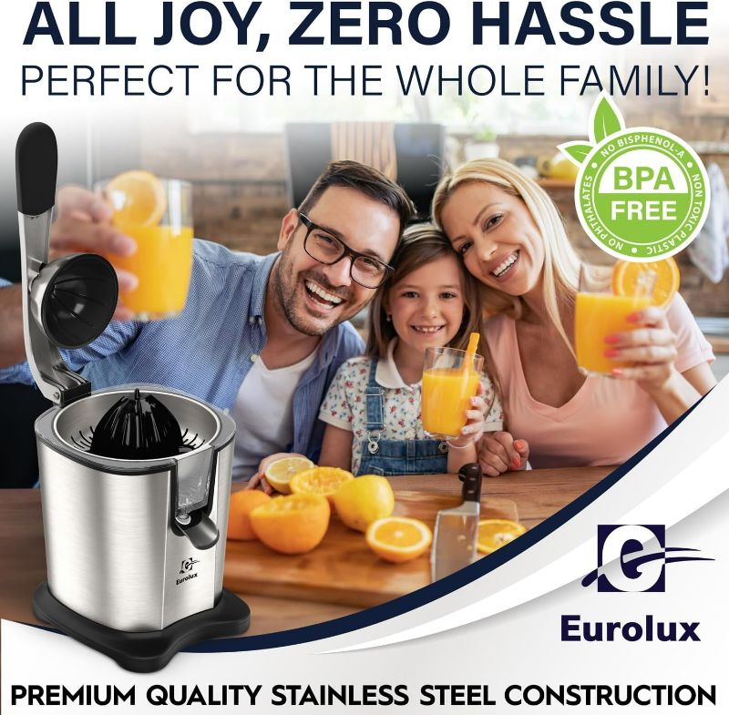 Photo 3 of **PARTS ONLY TURNS ON BUT DOES NOT MOVE**  Eurolux Electric Citrus Juicer Power Pro - ELCJ-3000