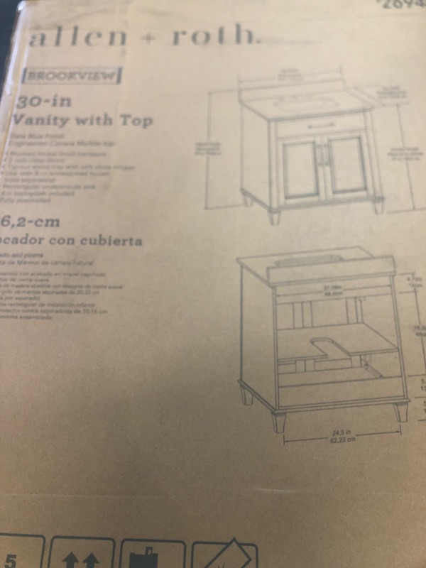 Photo 3 of  Unassembled Bathroom Vanity Cabinet Without Top, 30 in, White
