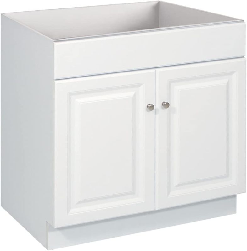 Photo 1 of  Unassembled Bathroom Vanity Cabinet Without Top, 30 in, White
