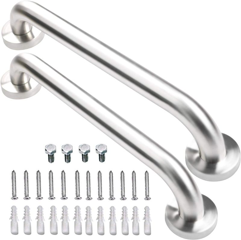 Photo 1 of ***READ CLERK NOTES***
Shower Grab Bars Brushed Nickel 18" x 1 1/4", Stainless Steel Bathroom Handicap Grab Bars for Bathtubs and Showers, Concealed Screw Shower Handle Safety Bars for Elderly, Pregnant, Children