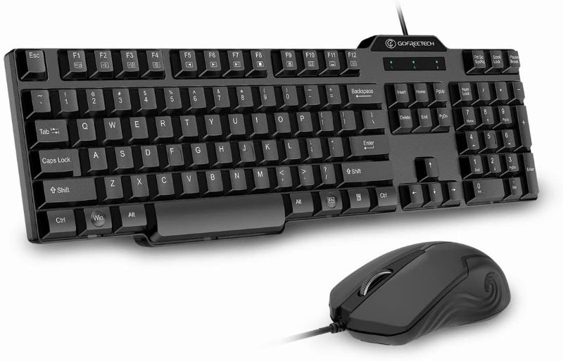 Photo 1 of Amazon Basics USB Wired Computer Keyboard (QWERTY) and Mouse Bundle Pack, black