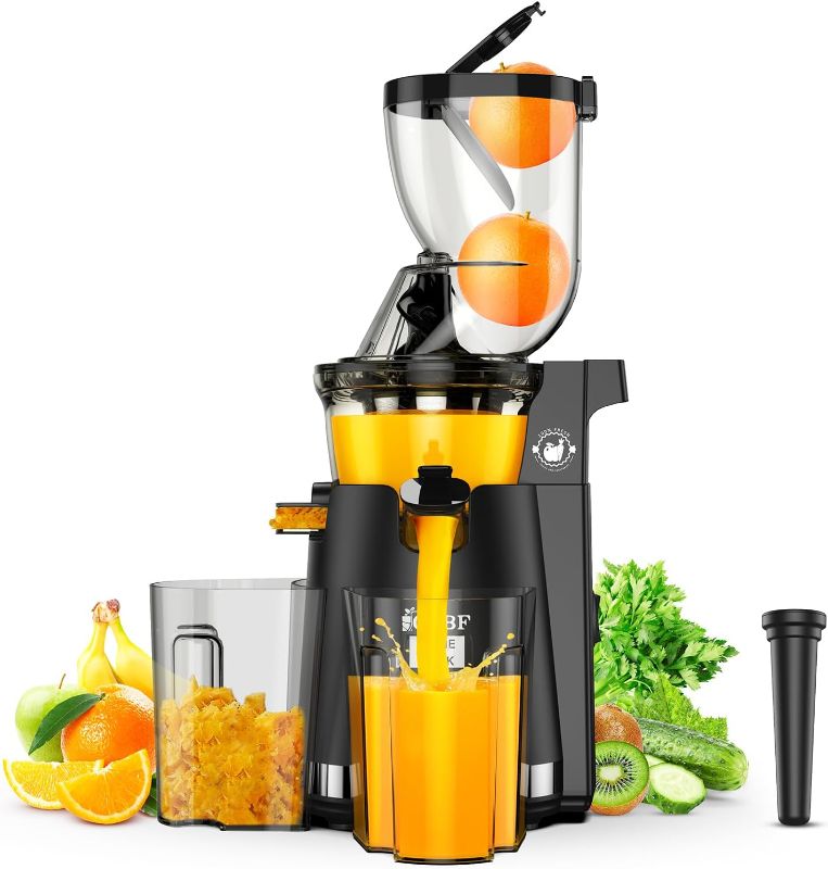 Photo 1 of (READ FULL POST) Cold Press Juicer Machines, 300W Slow Masticating Juicer Machines with 3.5inch (89mm) Large Feed Chute, Slow Cold Press Juicer Machines Vegetable and Fruit, Reverse Function Easy to Clean with Brush