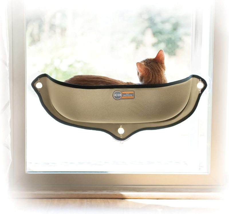 Photo 1 of ***READ CLERK NOTES***
K&H Pet Products EZ Mount Window Mounted Cat Bed, Cat Window Hammock, Sturdy Cat Window Perch, Cat Window Bed Cat Furniture - Tan Cat Window Bed