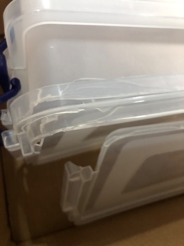 Photo 2 of **DAMAGED SEE NOTES**
Superio Clear Storage Boxes with Lids, (20 Qt (Deep), 2 Pack) 