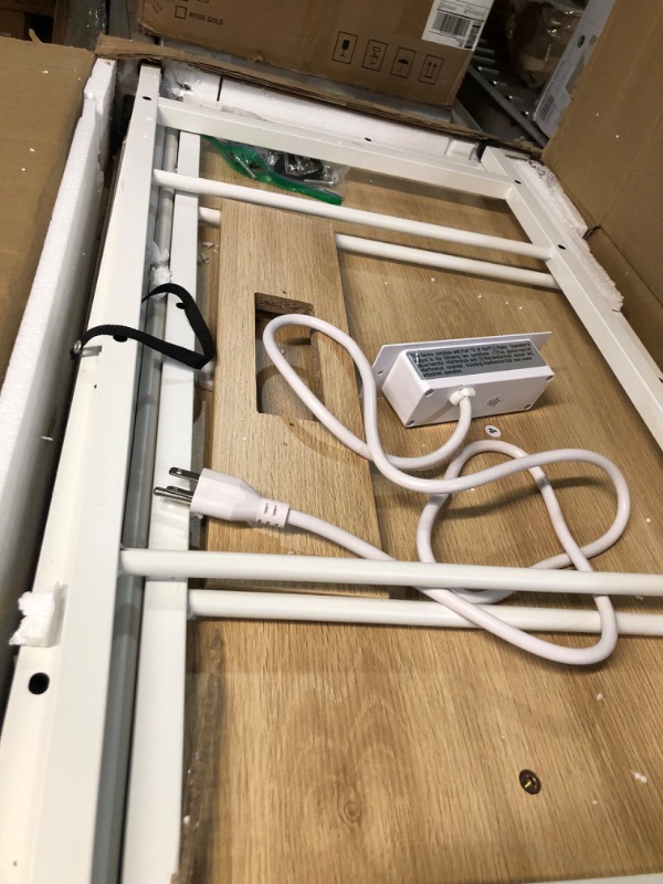 Photo 1 of Kitchen Island with Storage, Kitchen Island Table with Power Outlet, 3 Tier Coffee Station and Microwave Stand, for Home, Kitchen and Dining Room, White and Natural WN021ZD01