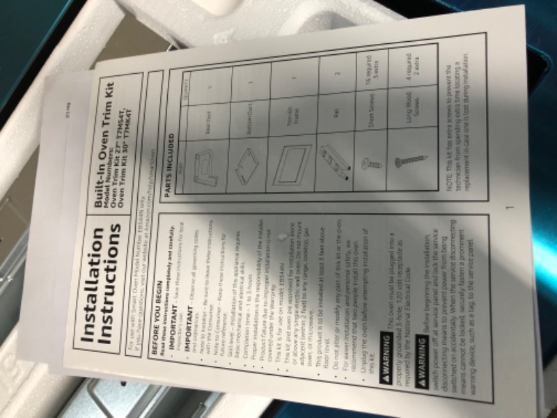 Photo 1 of ***READ CLERK NOTES***
Summit Appliance TrimKitCMV27 Stainless Steel Trim Kit to Extend Width of CMV24 24" Wide Built-in Speed Oven to 27", Dimensions 18.88" H x 26.75" W x 1.0" D, Made in The USA