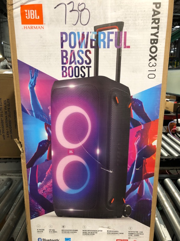 Photo 2 of JBL Partybox 310 - Portable Party Speaker with Long Lasting Battery, Powerful JBL Sound and Exciting Light Show,Black