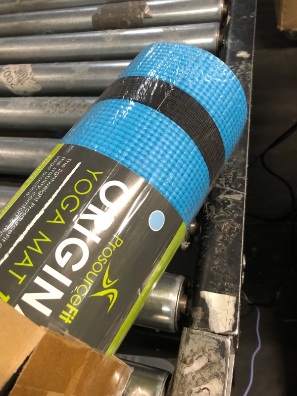 Photo 1 of ProsourceFit Original Yoga Exercise Mat ¼” (6mm) Thick for Comfort and Stability with Carrying Straps, Non Slip Aqua