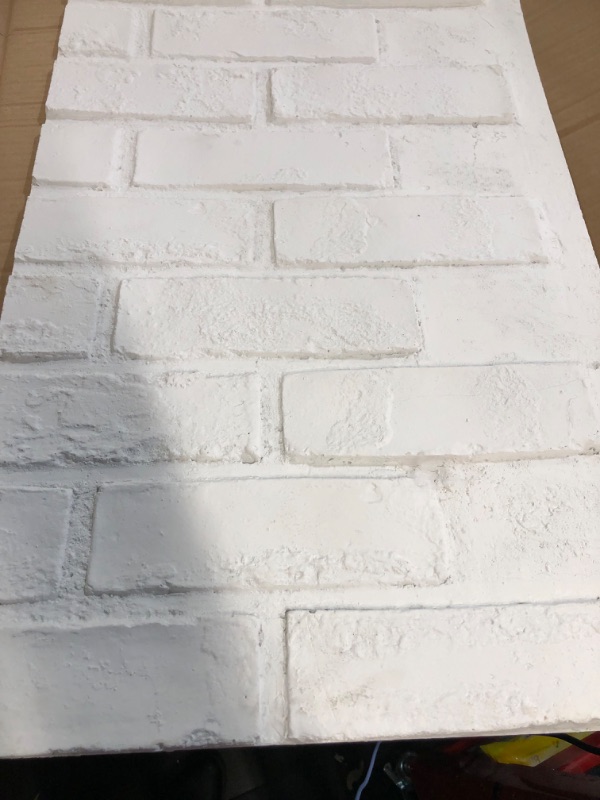 Photo 2 of Faux Brick Wall Panels, 3D FRP Wall Panel Resin Fiberglass Material for House Exterior and Interior Wall Use (Matt White, London Brick, Sample)