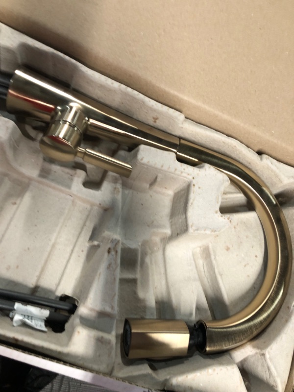 Photo 1 of Delta Faucet Monrovia Gold Kitchen Faucet, Kitchen Faucets with Pull Down Sprayer, Gold Faucet with Magnetic Docking, Glass Rinser Included, Lumicoat Champagne Bronze 9191-CZ-PR-DST Lumicoat Champagne Bronze With Glass Rinser Standard