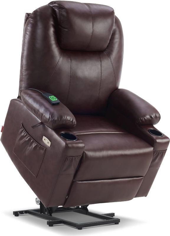 Photo 1 of **READ NOTES** BOX B ONLY MCombo Large Dual Motor Power Lift Recliner Chair with Massage Dark brown