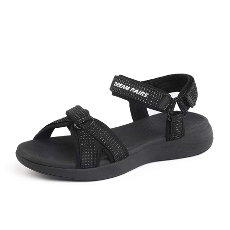 Photo 1 of Dream Pairs Women S Summer Fashion Comfort Sport Sandals BLACK Size 8
