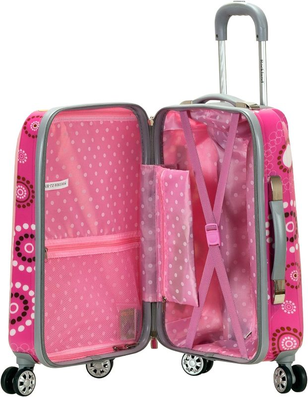 Photo 4 of Rockland Vision Hardside Spinner Wheel Luggage, Pink Pearl, Carry-On 20-Inch 