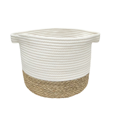 Photo 1 of allen + roth Rope and sea grass 12-in W x 9.5-in H x 12-in D Beige and Natural Sea Grass Basket
